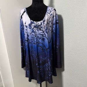 Lily Midnight Blue Floral Blouse